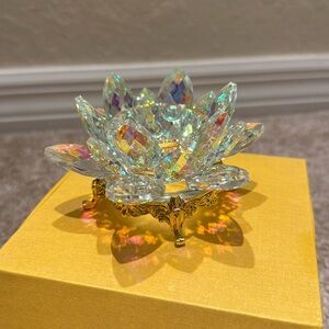 LOTUS flower tea light holder crystal